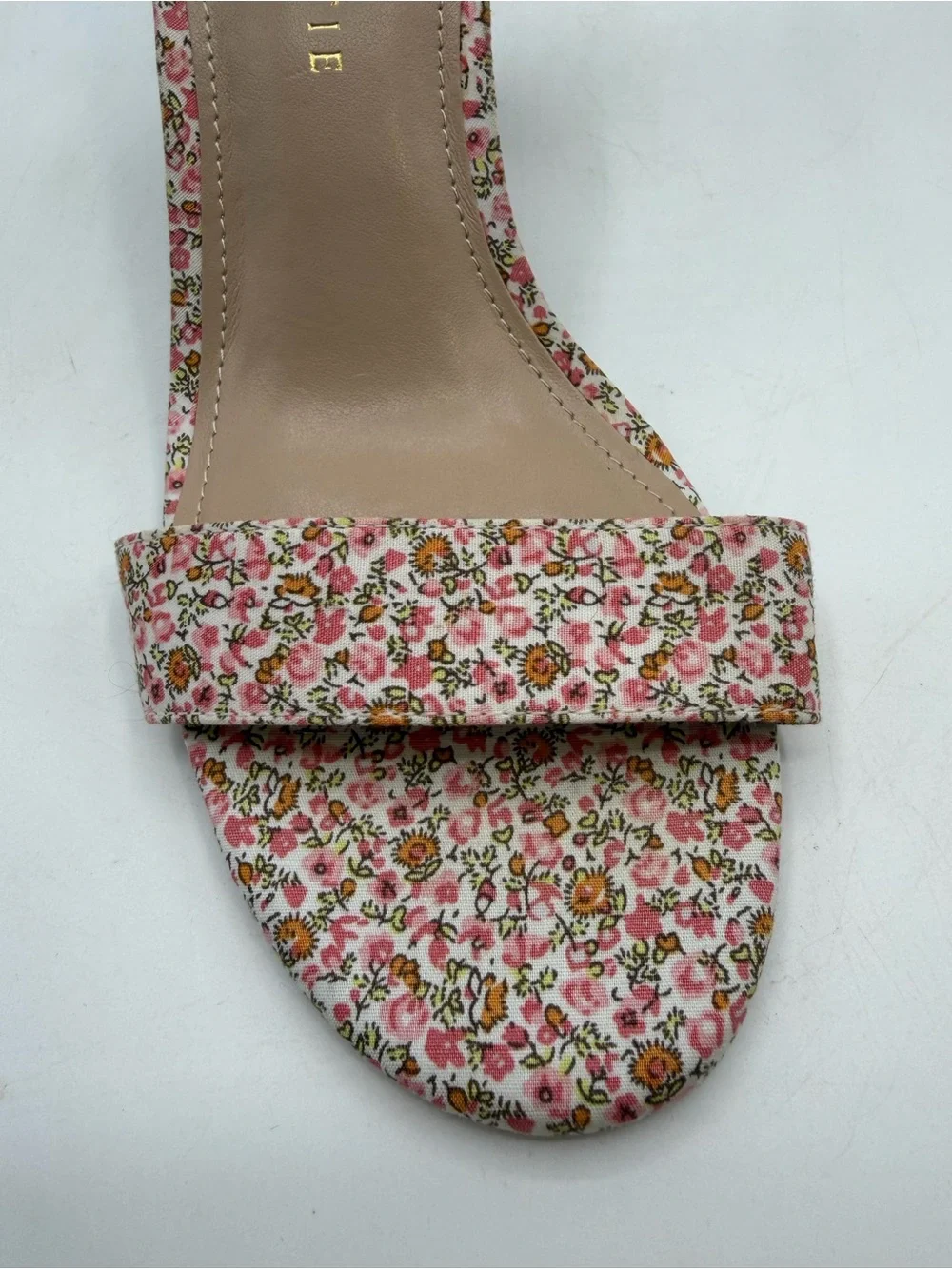 Floral Pink Ankle-Strap Wedge Sandals Size 8